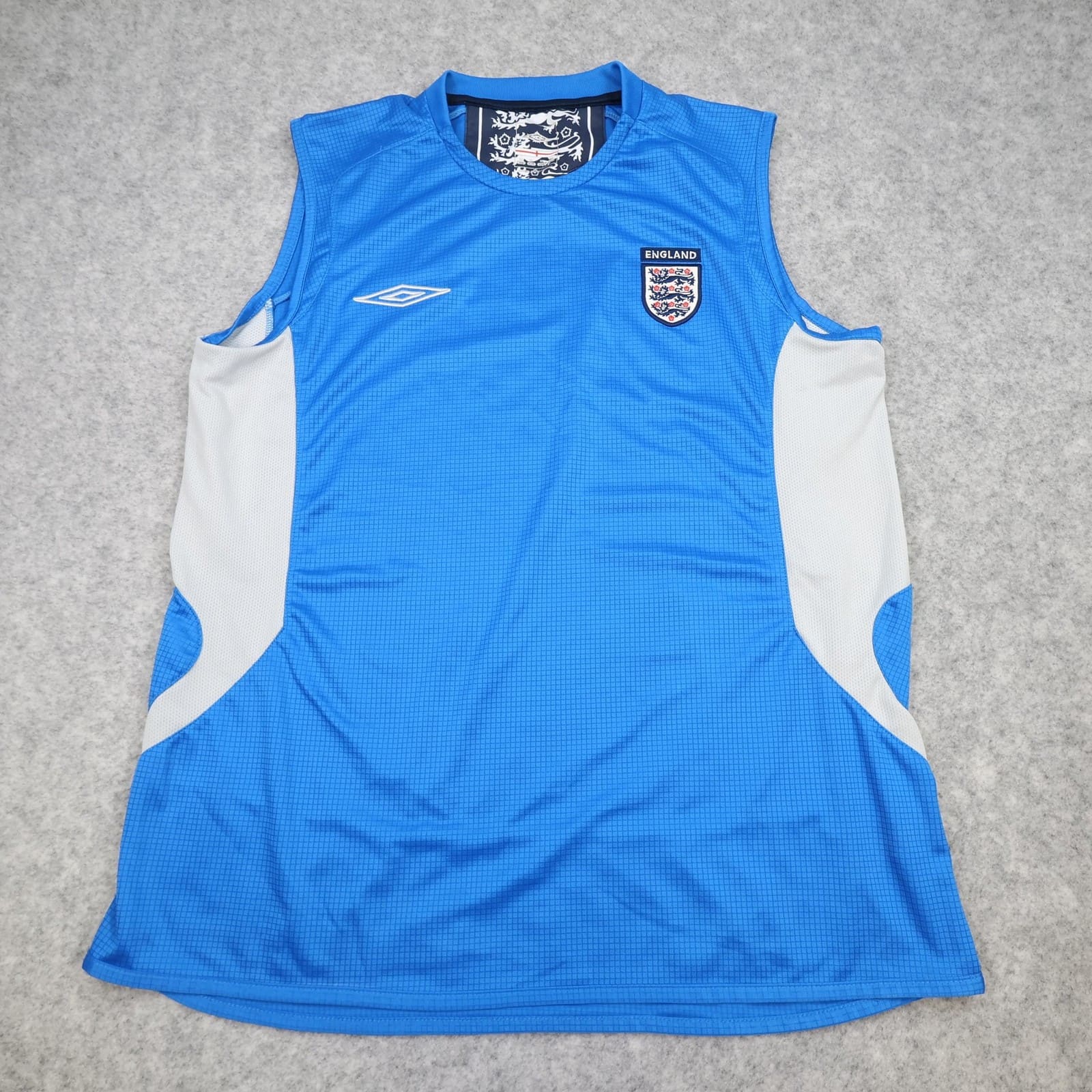 England Training Shirt Mens XL Blue Vest 2005 2006 Football Umbro Soccer Jersey