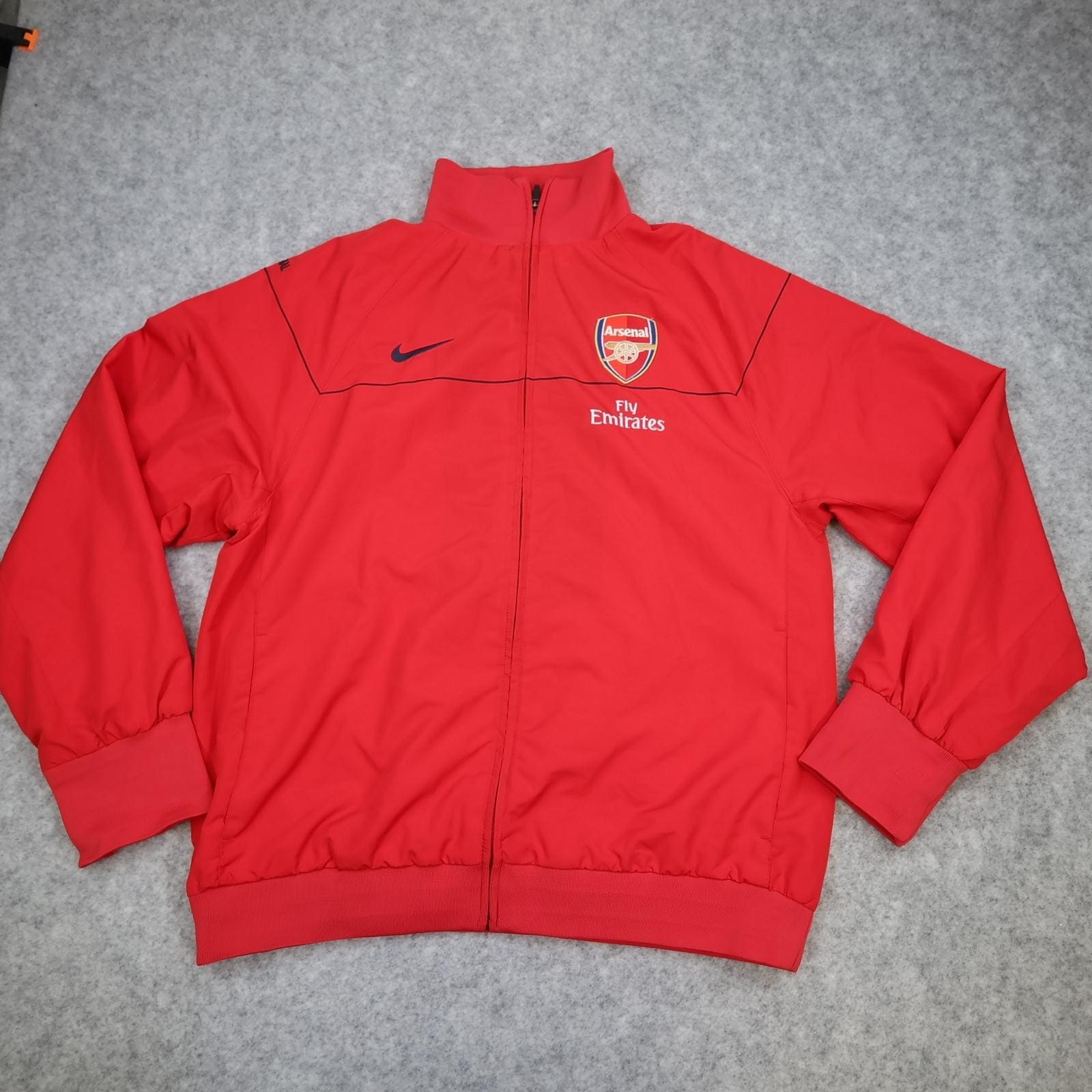 Arsenal Jacket Mens Large Red Football Nike Emirates Soccer Tracksuit 2009 2010