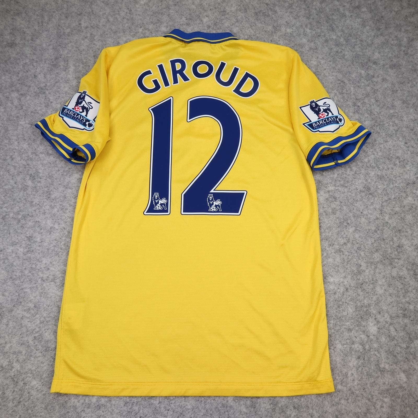 Arsenal Away Shirt Mens Small Yellow 2013 2014 EPL Nike Soccer Jersey Giroud 12