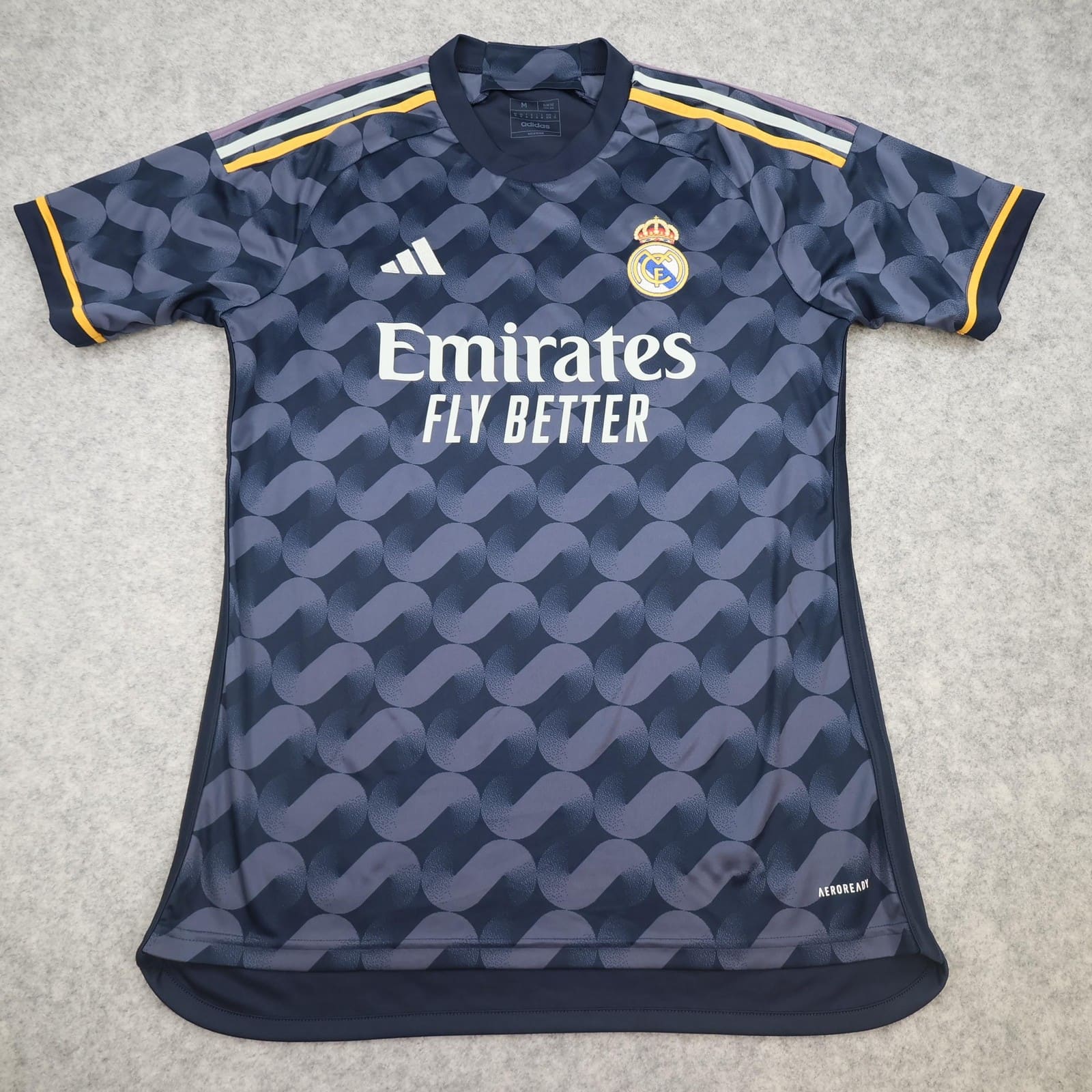 Real Madrid Shirt Mens Medium Blue Away 2023 2024 Football Adidas Soccer Jersey