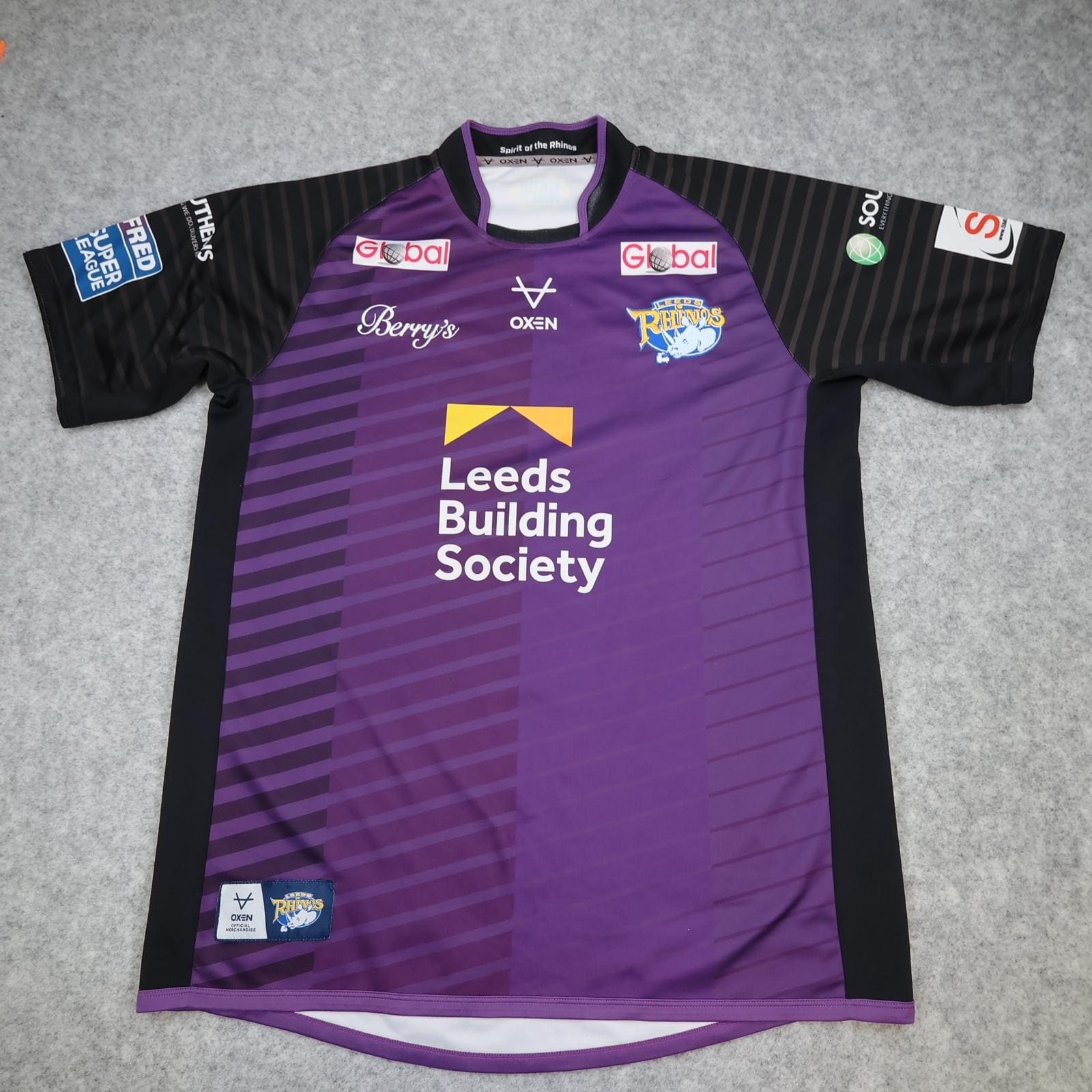 Leeds Rhinos Rugby Shirt Mens XL Purple Rugby League Oxen 2021 Away