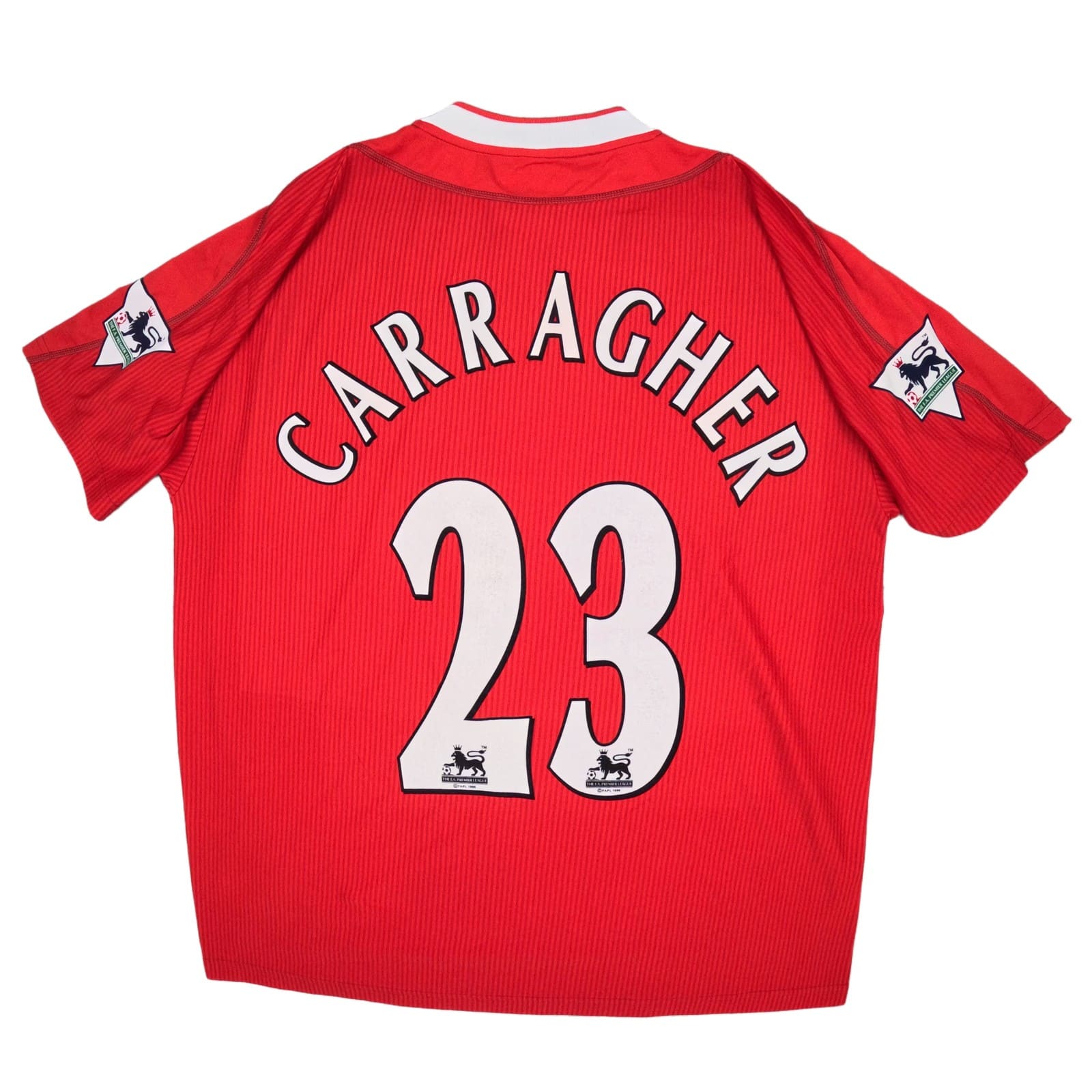 Liverpool Football Shirt Large Red Striped Home 2002 2004 Reebok Carragher 23